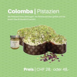 Handgemachte Oster-Colomba mit Pistazie