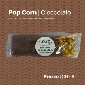 Pop corn croccante al cioccolato al latte