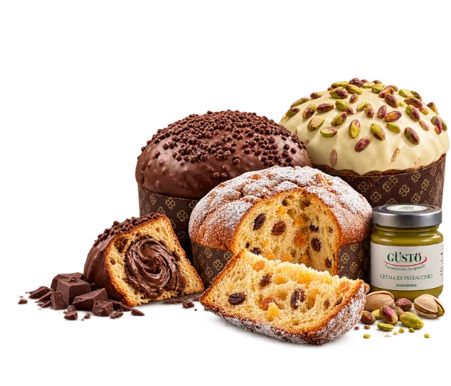 Panettoni artigianali italiani Güsto – Pistacchio, cioccolato e classico Scopri i panettoni artigianali Güsto: soffici, golosi e preparati con ingredienti selezionati e lievitazione naturale. Disponibili in Svizzera.